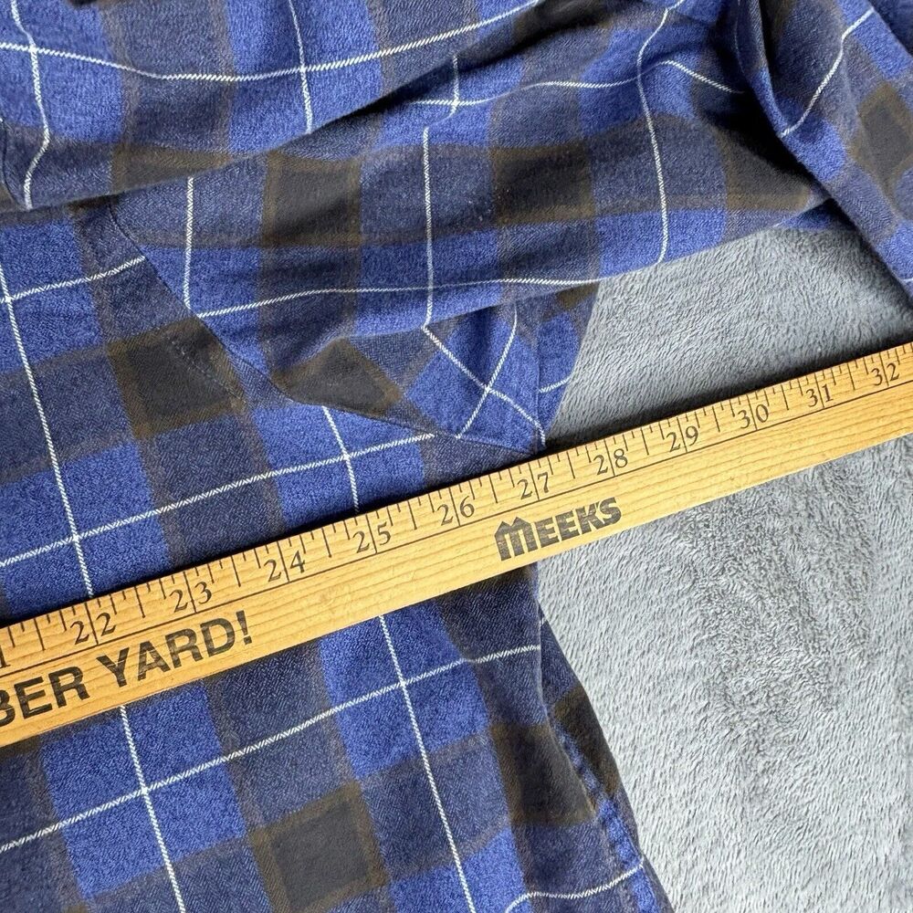 Daniel Cremieux Mens Shirt 2XT Blue Gray Plaid Light Brushed Flannel Long Sleeve - Picture 7 of 9